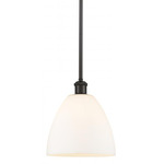 Bristol 9 Glass Stem Pendant - Oil Rubbed Bronze / Matte White