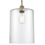 Cobbleskill Corded Pendant - Brushed Brass / Clear Ripple