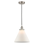 Cone XL Pendant - Brushed Satin Nickel / Matte White