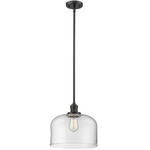 Franklin Restoration Bell Stem Hung Pendant - Oil Rubbed Bronze / Clear