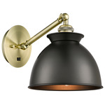 Adirondack Adjustable Wall Light - Antique Brass / Matte Black