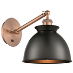 Adirondack Adjustable Wall Light - Antique Copper / Matte Black