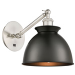 Adirondack Adjustable Wall Light - Brushed Satin Nickel / Matte Black