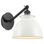 Adirondack Adjustable Wall Light - Matte Black / Glossy White