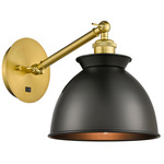 Adirondack Adjustable Wall Light - Satin Gold / Matte Black