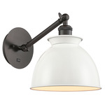 Adirondack Adjustable Wall Light - Oil Rubbed Bronze / Glossy White