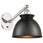 Adirondack Adjustable Wall Light - Polished Nickel / Matte Black