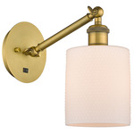 Cobbleskill Swing Arm Wall Sconce - Brushed Brass / Matte White