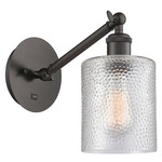 Cobbleskill Swing Arm Wall Sconce - Oil Rubbed Bronze / Clear Ripple