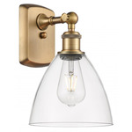 Bristol Glass Large Wall Sconce - Brushed Brass / Clear