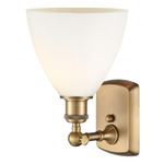 Bristol Glass Large Wall Sconce - Brushed Brass / Matte White
