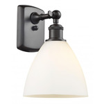 Bristol Glass Large Wall Sconce - Oil Rubbed Bronze / Matte White