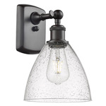 Bristol Glass Large Wall Sconce - Oil Rubbed Bronze / Clear Seedy