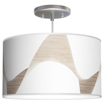Wave Pendant - Brushed Nickel / Brown