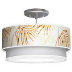 Palm Double Tiered Pendant - Brushed Nickel / Green