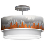 Treescape Double Tiered Pendant - Brushed Nickel / Black