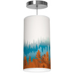 Treescape Column Pendant - Brushed Nickel / Blue