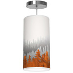 Treescape Column Pendant - Brushed Nickel / Black