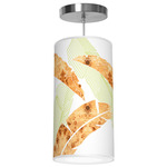 Banana Column Pendant - Brushed Nickel / Green