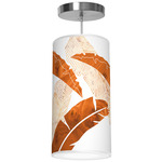 Banana Column Pendant - Brushed Nickel / Brown