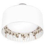 Cube Nest Pendant - Brushed Nickel / Brown
