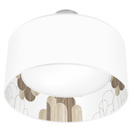 Arch Nest Pendant - Brushed Nickel / Brown