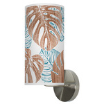 Monstera Column Wall Sconce - Brushed Nickel / Blue