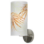 Palm Column Wall Sconce - Brushed Nickel / Green