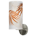 Palm Column Wall Sconce - Brushed Nickel / Wood