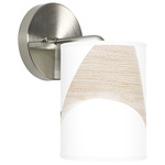 Wave Hanging Wall Sconce - Brushed Nickel / Brown