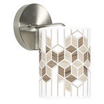 Cube Hanging Wall Sconce - Brushed Nickel / Brown