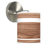 Band Hanging Wall Sconce - Brushed Nickel / Walnut Linen