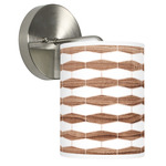Weave Hanging Wall Sconce - Brushed Nickel / Walnut Linen