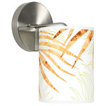 Palm Hanging Wall Sconce - Brushed Nickel / Green