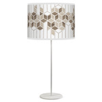 Cube Tyler Table Lamp - White / Brown