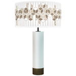 Cube Thad Table Lamp - White / Brown