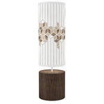 Cube Column Table Lamp - Walnut / Brown