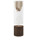 Arch Column Table Lamp - White / Walnut / Brown