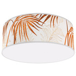 Palm Drum Ceiling Light - Brushed Nickel / Brown