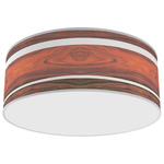 Band Ceiling Light - Brushed Nickel / Rosewood Linen