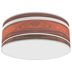 Band Drum Ceiling Light - Brushed Nickel / Rosewood / Linen