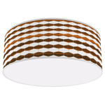 Weave Ceiling Light Fixture - White / Ebony Linen