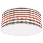 Weave Ceiling Light Fixture - White / Rosewood Linen