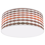 Weave Drum Ceiling Light - White / Rosewood / Linen