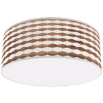 Weave Ceiling Light Fixture - White / Walnut Linen