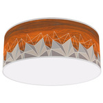 Facet Drum Ceiling Light - White / Grey Facet