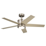 Brahm Ceiling Fan with Light - Brushed Stainless Steel / Silver / Walnut