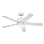 Brahm Ceiling Fan with Light - Matte White / Matte White / Silver