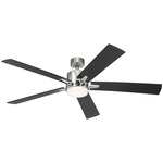 Lucian Elite Ceiling Fan with Light - Polished Nickel / Black / Silver