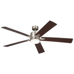 Lucian Elite Ceiling Fan with Light - Brushed Nickel / Silver / Walnut